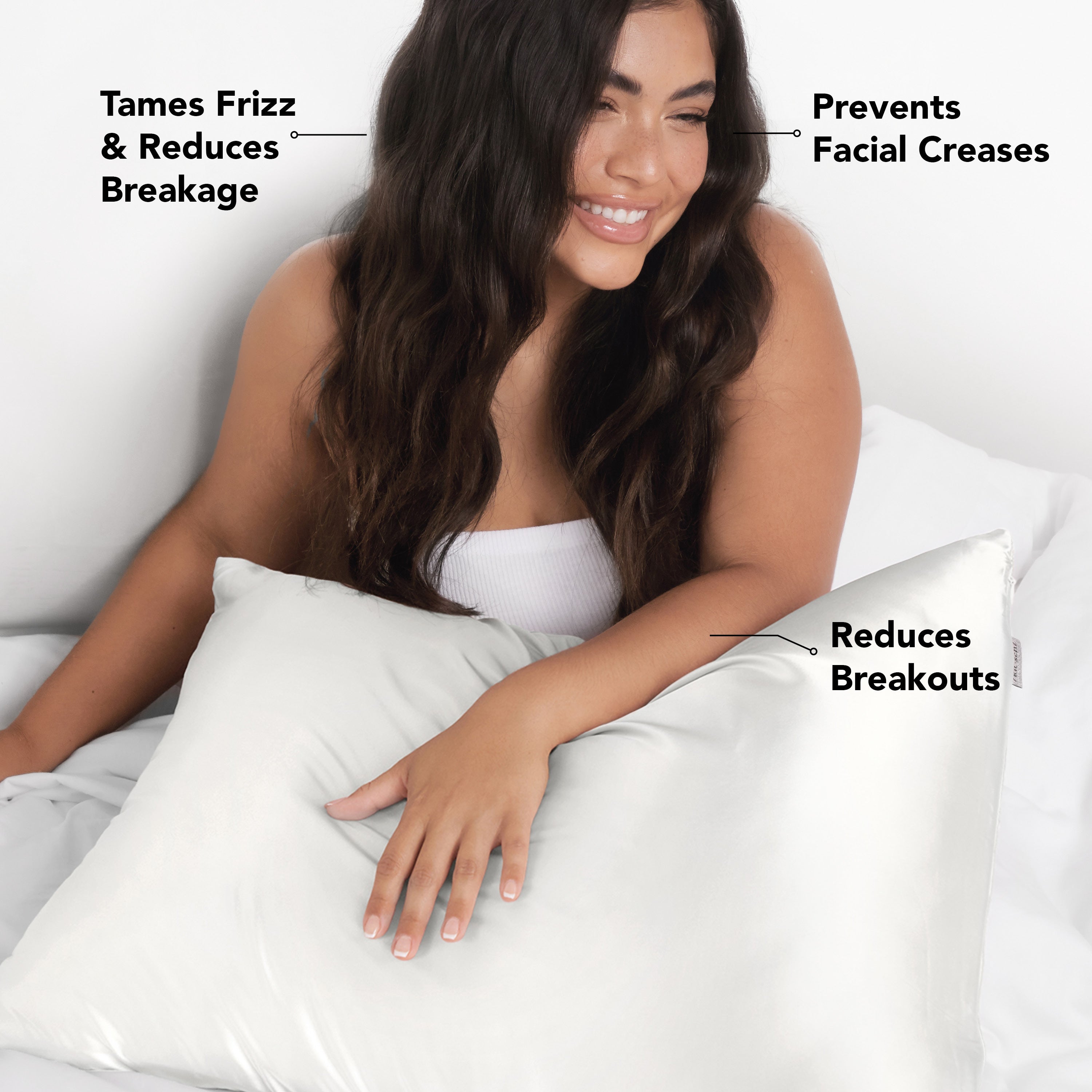 Satin Pillowcase in Ivory 2 Pack - King - Everyday Essentials