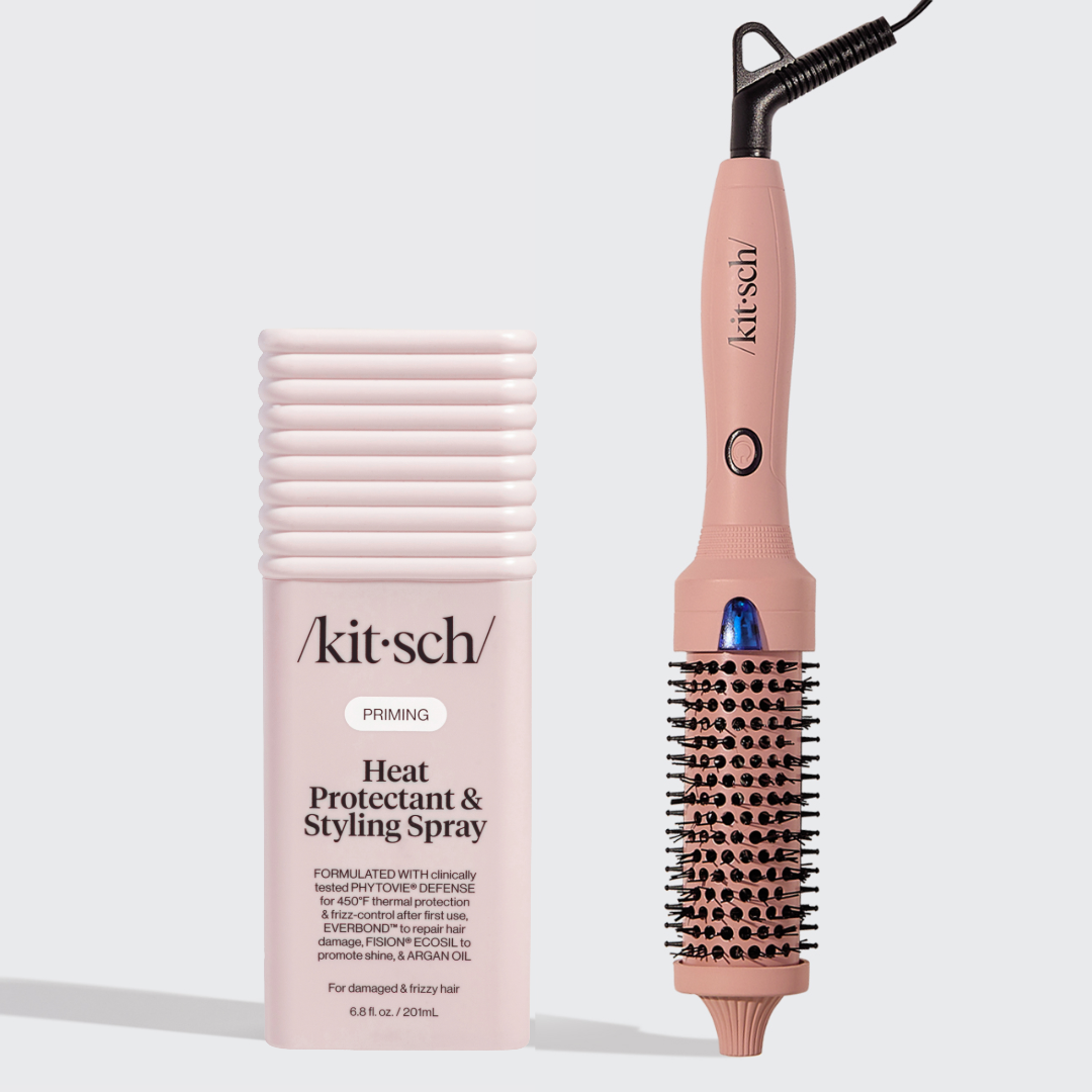 Heat Protectant and Thermal Round Brush Bundle - Curated Collection