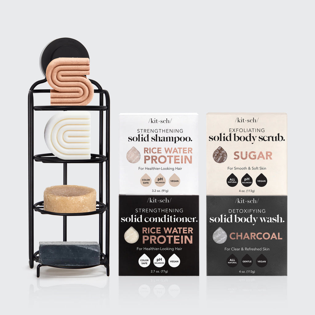 Hair Growth Rice Water Shampoo and Conditioner Caddy Bundle - Curated Collection