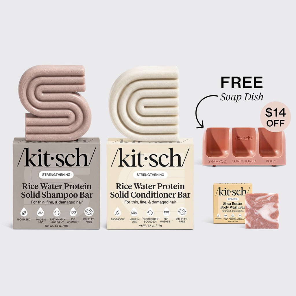 Strengthening Rice Water Terracotta Self Draining Soap Dish Bundle - Curated Collection