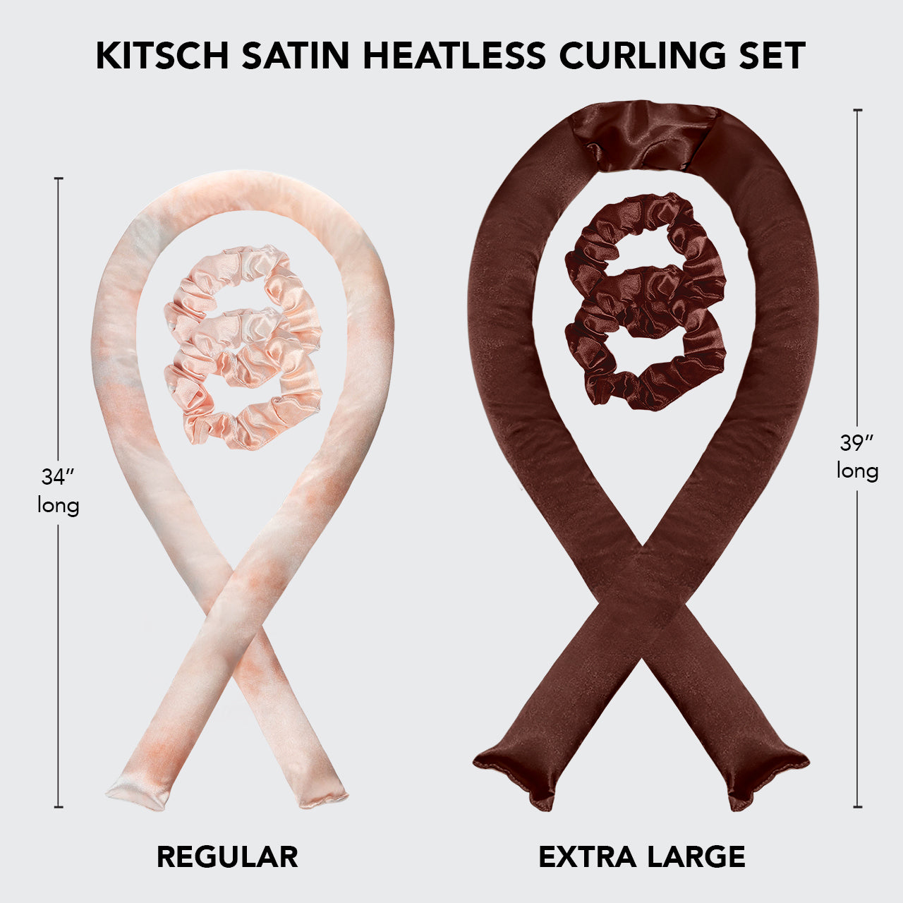 Chocolate XL Satin Heatless Curling Set - Everyday Essentials