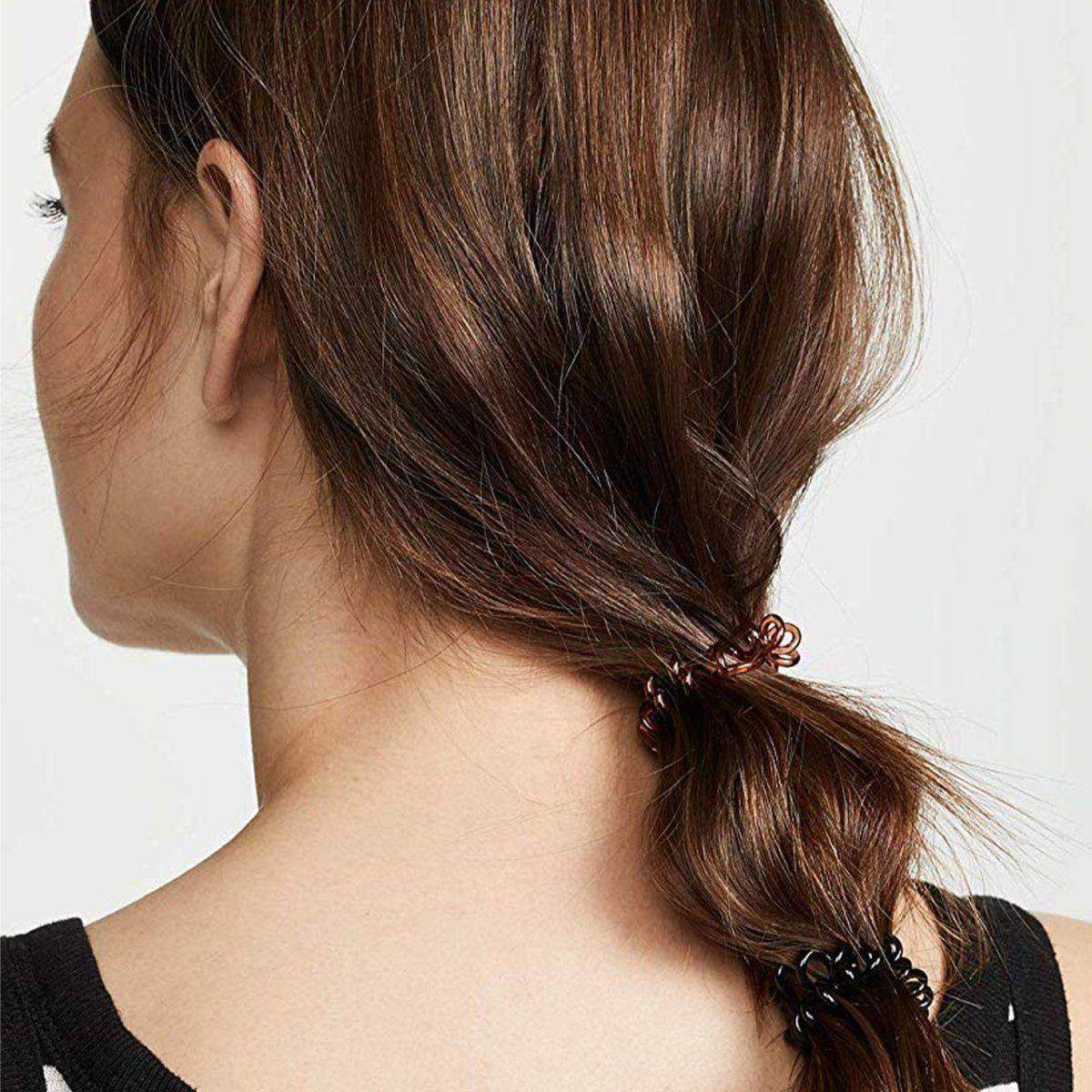 Brunette Spiral Hair Ties 8pc Set - Curated Collection